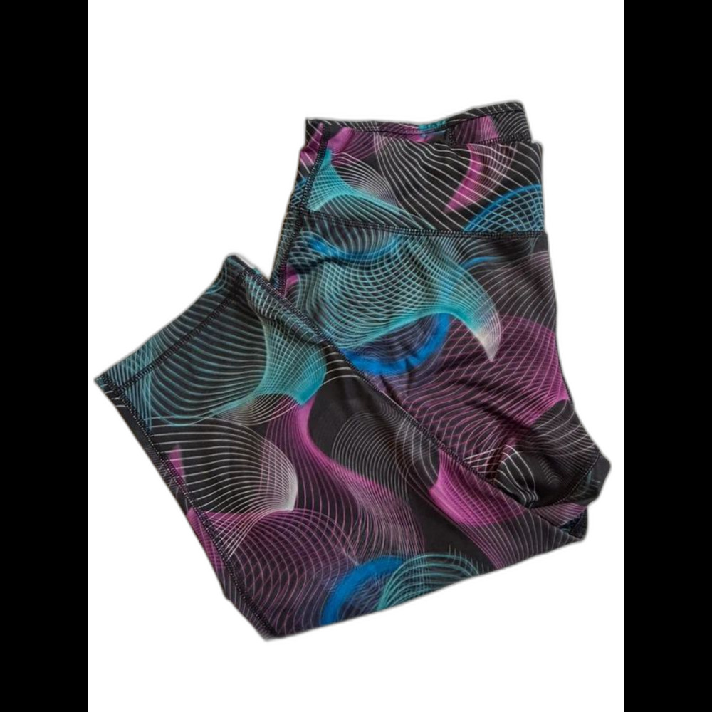 Danskin Now Girls Geometric Print Athletic Capri Leggings Size L 12-14